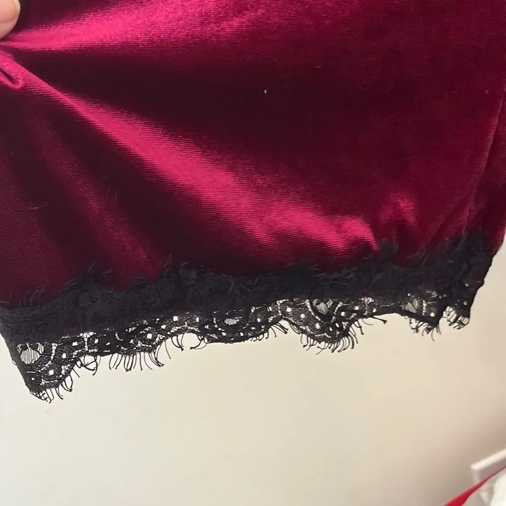 NWOT Boston Proper Burgundy Velvety Sleepwear Set Size XL